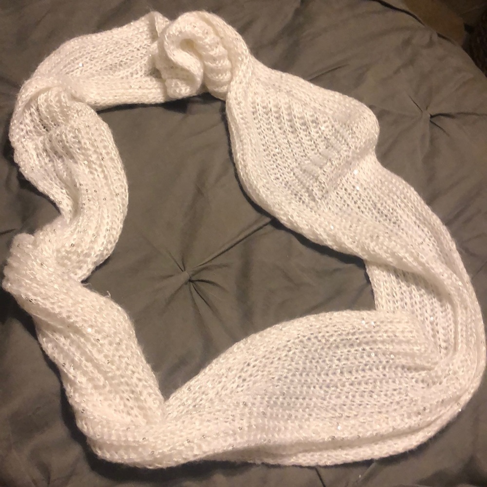 White sequin infinity scarf